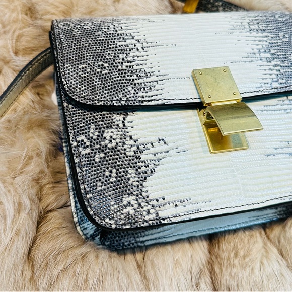 Rare CELINE Exotic Natural Lizard Classic Box Flap Bag - Picture 3 of 11